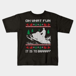 Oh What Fun Snowmobile Riding Kids T-Shirt